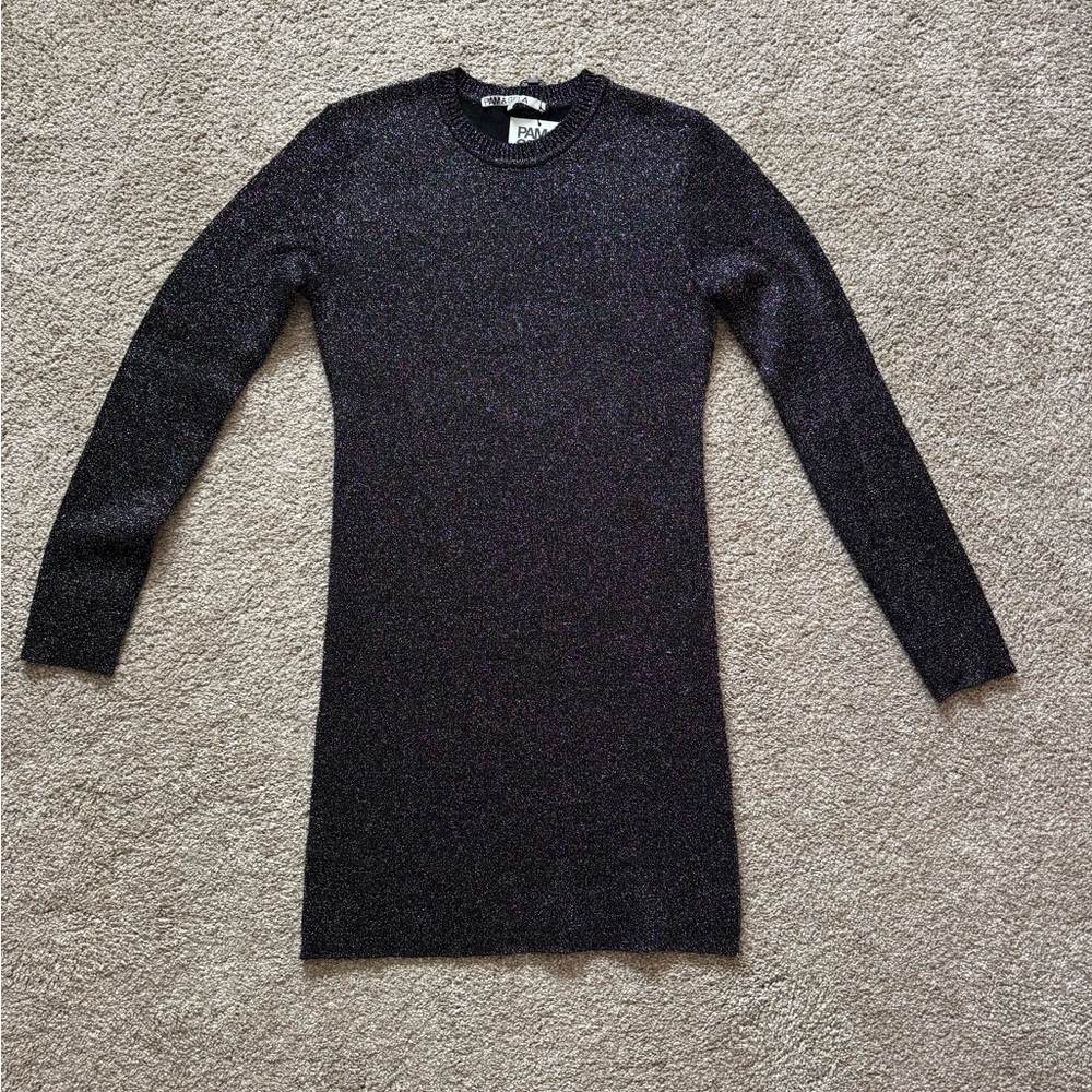 Pam & Gela silver and black crew neck dress